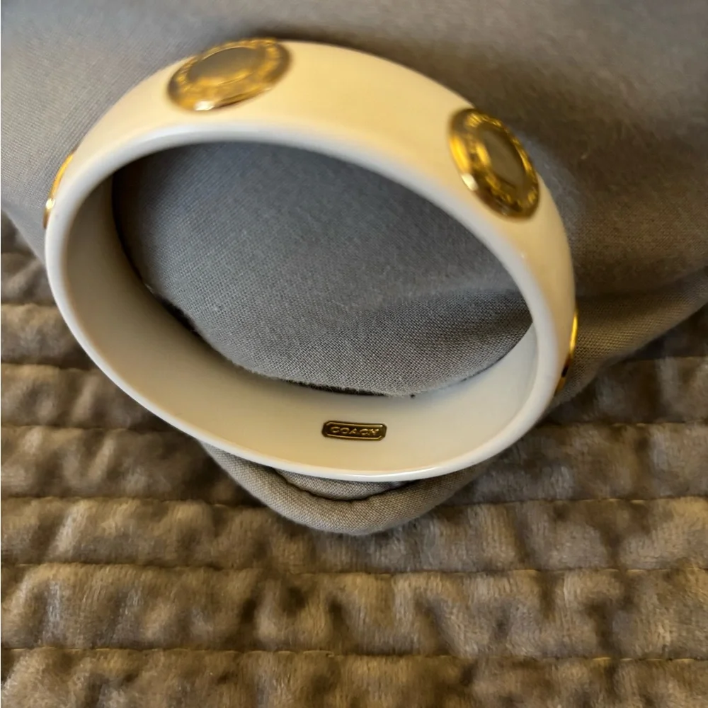 Coach White and Gold Bangle - Picture 2 of 7